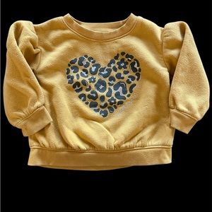 Kids Heart Print Sweatshirt - Yellow